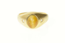 Load image into Gallery viewer, 14K Retro Ornate Tiger's Eye Men's Statement Ring Size 11.5 Yellow Gold