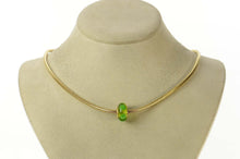 Load image into Gallery viewer, 14K Pandora Murano Green Glass Designer Charm/Pendant Yellow Gold