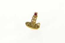 Load image into Gallery viewer, 10K Alpha Lambda Delta Seed Pearl Lapel Pin/Brooch Yellow Gold