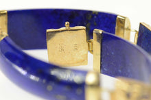 Load image into Gallery viewer, 14K Lapis Lazuli Carved Chinese Dragon Motif Bracelet 7" Yellow Gold