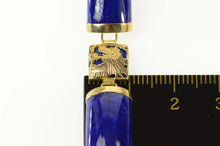 Load image into Gallery viewer, 14K Lapis Lazuli Carved Chinese Dragon Motif Bracelet 7" Yellow Gold