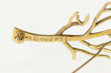 Load image into Gallery viewer, 14K Ornate Winter Tree Sapling Family Tree Pin/Brooch Yellow Gold