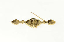 Load image into Gallery viewer, 14K Ornate Victorian Pearl Statement Bar Pin/Brooch Yellow Gold