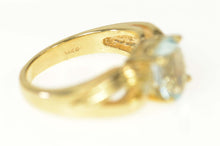 Load image into Gallery viewer, 14K Oval Blue Topaz Diamond Accent Statement Ring Size 4.75 Yellow Gold