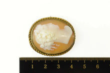 Load image into Gallery viewer, Gold Filled Ornate Victorian Lady Carved Shell Cameo Pin/Brooch