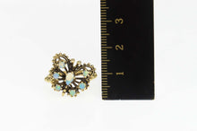 Load image into Gallery viewer, 14K Natural Opal Ornate Butterfly Cocktail Ring Size 6.25 Yellow Gold