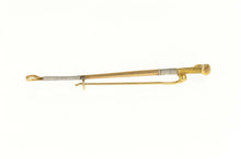 Load image into Gallery viewer, 14K Ornate Carved Antler Handle Riding Crop Pin/Brooch Yellow Gold