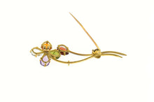 Load image into Gallery viewer, 18K Ornate Garnet Tourmaline Citrine Topaz Pin/Brooch Yellow Gold