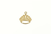 Load image into Gallery viewer, 14K Crown Textured Tiara Royalty Princess Charm/Pendant Yellow Gold