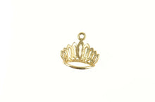 Load image into Gallery viewer, 14K Crown Textured Tiara Royalty Princess Charm/Pendant Yellow Gold