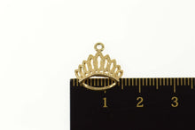 Load image into Gallery viewer, 14K Crown Textured Tiara Royalty Princess Charm/Pendant Yellow Gold