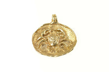 Load image into Gallery viewer, 14K Ornate Textured Crab Cancer Zodiac Symbol Pendant Yellow Gold