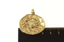 Load image into Gallery viewer, 14K Ornate Textured Crab Cancer Zodiac Symbol Pendant Yellow Gold