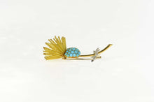 Load image into Gallery viewer, 18K Retro Turquoise Thistle Strength Symbol Pin/Brooch Yellow Gold