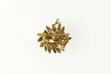 Load image into Gallery viewer, 14K Oval Ruby Retro Geometric Flower Cluster Pin/Brooch Yellow Gold