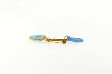 Load image into Gallery viewer, 18K Victorian Sim. Turquoise Figa Heart Charm FK Pin/Brooch Yellow Gold