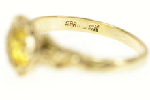 Load image into Gallery viewer, 10K Ornate Rose Flower Yellow Citrine Statement Ring Size 6.25 Yellow Gold