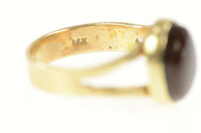 Load image into Gallery viewer, 14K Oval Fire Agate Cabochon Bezel Statement Ring Size 5.75 Yellow Gold