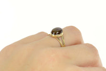 Load image into Gallery viewer, 14K Oval Fire Agate Cabochon Bezel Statement Ring Size 5.75 Yellow Gold