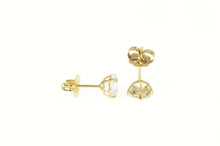Load image into Gallery viewer, 14K Round Solitaire Classic Simple CZ Stud Earrings Yellow Gold