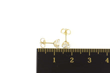 Load image into Gallery viewer, 14K Round Solitaire Classic Simple CZ Stud Earrings Yellow Gold
