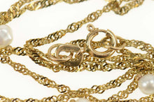 Load image into Gallery viewer, 10K Classic Pearl Drop Retro Statement Chain Necklace 16.75" Yellow Gold