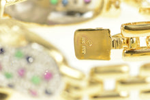 Load image into Gallery viewer, 14K 0.78 Ctw Pave Ruby Diamond Sapphire Leopard Bracelet 6.25" Yellow Gold