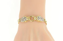 Load image into Gallery viewer, 14K 0.78 Ctw Pave Ruby Diamond Sapphire Leopard Bracelet 6.25" Yellow Gold