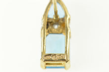 Load image into Gallery viewer, 10K Emerald Cut Blue Topaz Diamond Accent Stud Earrings Yellow Gold