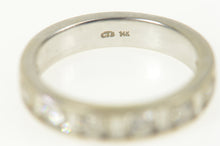 Load image into Gallery viewer, 14K 1.10 Ctw Baguette Round Diamond Wedding Band Ring Size 6.5 White Gold