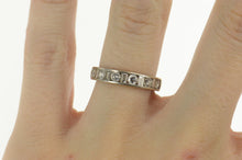 Load image into Gallery viewer, 14K 1.10 Ctw Baguette Round Diamond Wedding Band Ring Size 6.5 White Gold