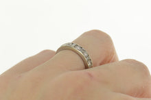 Load image into Gallery viewer, 14K 1.10 Ctw Baguette Round Diamond Wedding Band Ring Size 6.5 White Gold