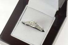 Load image into Gallery viewer, 14K 1.50 Ctw Classic Diamond Cathedral Engagement Ring Size 5.5 White Gold