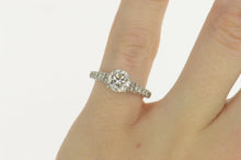 Load image into Gallery viewer, 14K 1.50 Ctw Classic Diamond Cathedral Engagement Ring Size 5.5 White Gold