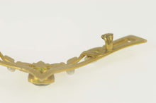 Load image into Gallery viewer, 14K 1960's Peridot Seed Pearl Ornate Chevron Pin/Brooch Yellow Gold