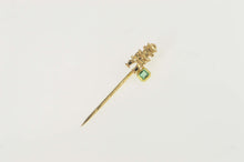 Load image into Gallery viewer, 18K Emerald Inca Peruvian Natural Emerald Stick Pin Yellow Gold