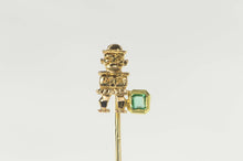 Load image into Gallery viewer, 18K Emerald Inca Peruvian Natural Emerald Stick Pin Yellow Gold