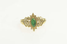 Load image into Gallery viewer, 14K 0.65 Ctw Marquise Emerald Diamond Statement Ring Size 10 Yellow Gold
