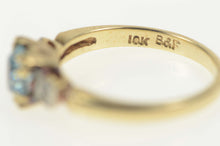 Load image into Gallery viewer, 10K 1940's Syn. Blue Topaz Cubic Zirconia Accent Ring Size 4.25 Yellow Gold