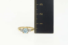 Load image into Gallery viewer, 10K 1940's Syn. Blue Topaz Cubic Zirconia Accent Ring Size 4.25 Yellow Gold