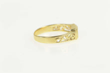 Load image into Gallery viewer, 14K Monogram Scroll Swirl Retro Squared Ring Size 4.75 Yellow Gold