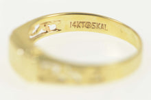 Load image into Gallery viewer, 14K Monogram Scroll Swirl Retro Squared Ring Size 4.75 Yellow Gold
