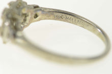 Load image into Gallery viewer, 18K Art Deco Round 4.8mm Engagement Setting Ring Size 6 White Gold