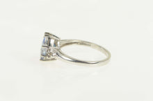 Load image into Gallery viewer, 10K Cushion Blue Mystic Topaz Diamond Accent Ring Size 7.25 White Gold