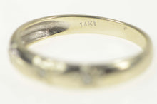 Load image into Gallery viewer, 14K Retro Diamond Star Pattern Wedding Band Ring Size 7.5 White Gold