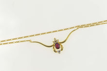 Load image into Gallery viewer, 18K 0.71 Ctw Ruby Diamond Cluster Statement Necklace 16.5" Yellow Gold