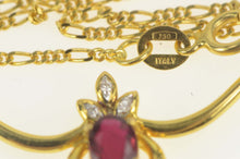 Load image into Gallery viewer, 18K 0.71 Ctw Ruby Diamond Cluster Statement Necklace 16.5" Yellow Gold