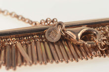 Load image into Gallery viewer, Sterling Silver Rose Bar Fringe Tassel Drop Chain Necklace 17.75-19"
