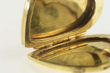 Load image into Gallery viewer, 14K Sapphire Diamond Retro Heart Locket Photo Pendant Yellow Gold