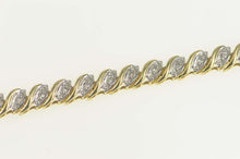 Load image into Gallery viewer, 14K Classic Diamond Slanted Link Tennis Bracelet 7.25" Yellow Gold